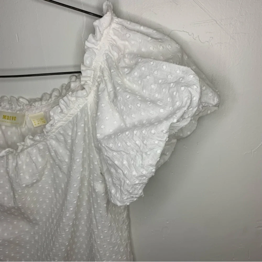 Maeve by Anthropologie White off the Shoulder Sojourner Top​​​​​